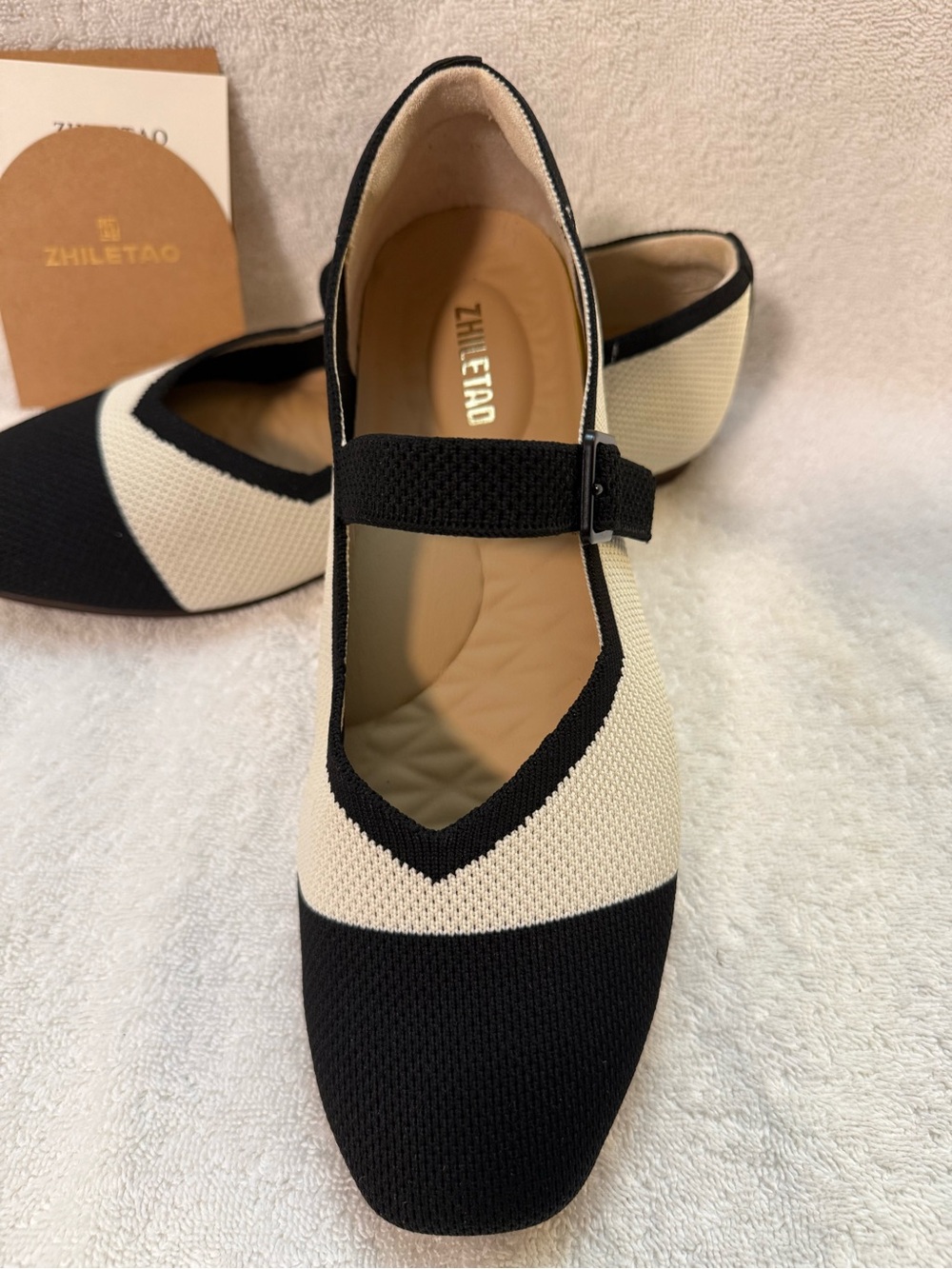 Black and Cream Mary Jane Knit Flats bundle shoes for deeper discount - Picture 7 of 15